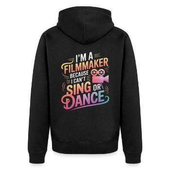 Filmemacher Filmregisseur Kameramann Film - Unisex Premium Bio Zip Hoodie - Schwarz - Hinten - Nico (187cm)