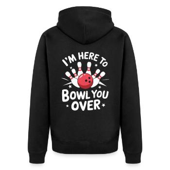 Bowling Bowler Pin Ball Bowling Ball - Unisex Premium Bio Zip Hoodie - Schwarz - Hinten - Nico (187cm)