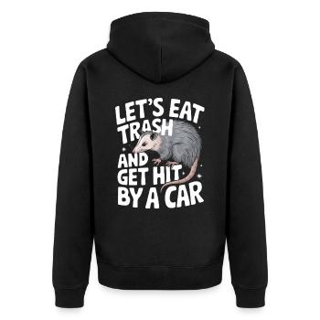 Opossum Possum Animal - Unisex Premium Organic Zip Hoodie - black - Back - Nico (187cm)