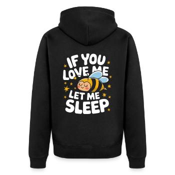 Honigbiene Imker Bienen Biene - Unisex Premium Bio Zip Hoodie - Schwarz - Hinten - Nico (187cm)