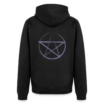 Croquis du Pentagramme violet - Veste à capuche bio Premium Unisexe - noir - Dos - Nico (187cm)