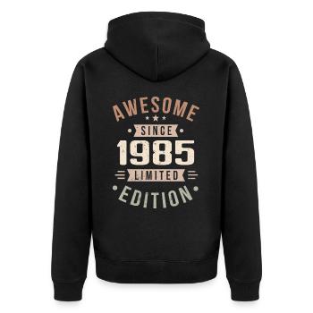 Original 1985 Vintage Vintage anniversaire 1985 - Veste à capuche bio Premium Unisexe - noir - Dos - Nico (187cm)