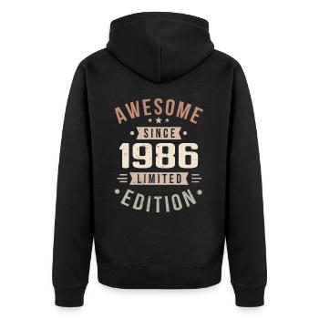 Original 1986 Vintage Vintage anniversaire 1986 - Veste à capuche bio Premium Unisexe - noir - Dos - Nico (187cm)