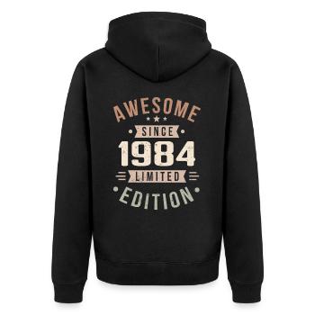 Original 1984 Vintage Vintage anniversaire 1984 - Veste à capuche bio Premium Unisexe - noir - Dos - Nico (187cm)