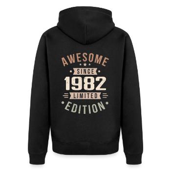 Original 1982 Vintage Vintage anniversaire 1982 - Veste à capuche bio Premium Unisexe - noir - Dos - Nico (187cm)