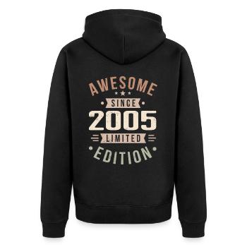 Original 2005 Millésime Vintage Anniversaire 2005 - Veste à capuche bio Premium Unisexe - noir - Dos - Nico (187cm)