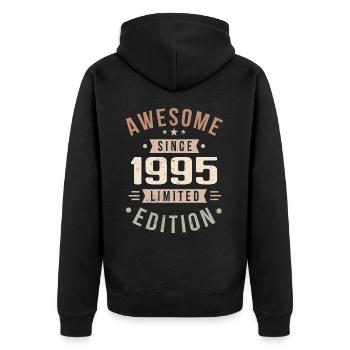 Original 1995 Vintage Vintage Anniversaire 1995 - Veste à capuche bio Premium Unisexe - noir - Dos - Nico (187cm)