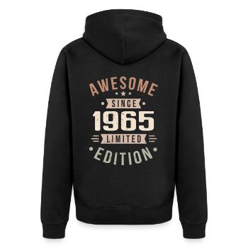 Original 1965 Vintage Vintage anniversaire 1965 - Veste à capuche bio Premium Unisexe - noir - Dos - Nico (187cm)