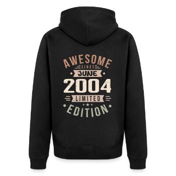 Juin 2004 Anniversaire Juin 2004 Cadeau Juin 2004 - Veste à capuche bio Premium Unisexe - noir - Dos - Nico (187cm)