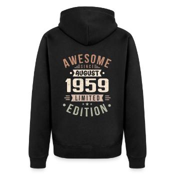 Août 1959 Anniversaire en Août 1959 Millésime 1959 - Veste à capuche bio Premium Unisexe - noir - Dos - Nico (187cm)