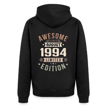 Août 1994 Anniversaire en Août 1994 Millésime 1994 - Veste à capuche bio Premium Unisexe - noir - Dos - Nico (187cm)