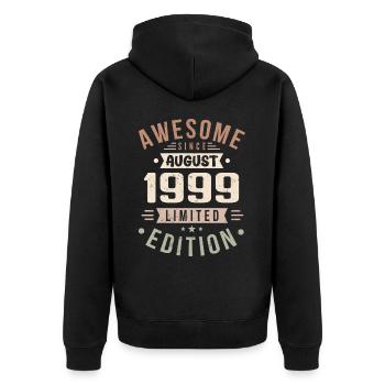 Août 1999 Anniversaire en Août 1999 Millésime 1999 - Veste à capuche bio Premium Unisexe - noir - Dos - Nico (187cm)