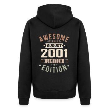Août 2001 Anniversaire en août 2001 Millésime 2001 - Veste à capuche bio Premium Unisexe - noir - Dos - Nico (187cm)