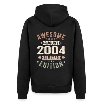 August 2004 Birthday in August 2004 Vintage 2004 - Unisex Premium Organic Zip Hoodie - black - Back - Nico (187cm)