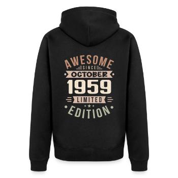 Legend Since October 1959 Birthday October 1959 - Unisex Premium Organic Zip Hoodie - black - Back - Nico (187cm)