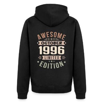 Légende Depuis Octobre 1996 Anniversaire Octobre 1996 - Veste à capuche bio Premium Unisexe - noir - Dos - Nico (187cm)