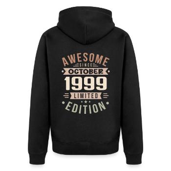 Légende Depuis Octobre 1999 Anniversaire Octobre 1999 - Veste à capuche bio Premium Unisexe - noir - Dos - Nico (187cm)