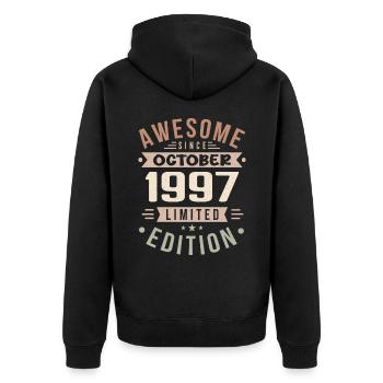 Legend Since October 1997 Birthday October 1997 - Unisex Premium Organic Zip Hoodie - black - Back - Nico (187cm)