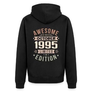 Légende Depuis Octobre 1995 Anniversaire Octobre 1995 - Veste à capuche bio Premium Unisexe - noir - Dos - Nico (187cm)