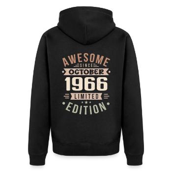 Légende Depuis Octobre 1966 Anniversaire Octobre 1966 - Veste à capuche bio Premium Unisexe - noir - Dos - Nico (187cm)
