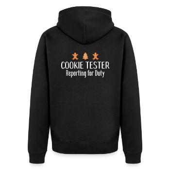Weihnachten - Unisex Premium Bio Zip Hoodie - Schwarz - Hinten - Nico (187cm)