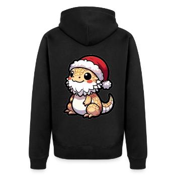 Mignon dragon barbu Noël - Veste à capuche bio Premium Unisexe - noir - Dos - Nico (187cm)