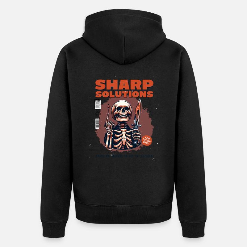 Skelett mit Dolch - Unisex Premium Bio Zip Hoodie - undefined