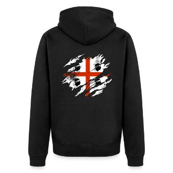 Sardinien Sommer - Unisex Premium Bio Zip Hoodie - Schwarz - Hinten - Nico (187cm)