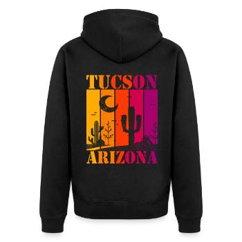 Tucson, Arizona - Veste à capuche bio Premium Unisexe - noir - Dos - Nico (187cm)