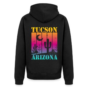 Tucson, Arizona - Veste à capuche bio Premium Unisexe - noir - Dos - Nico (187cm)