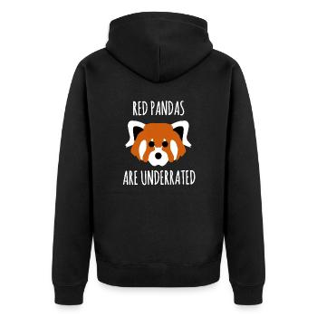 Red Pandas Are Underrated : Panda Quote - Unisex Premium Organic Zip Hoodie - black - Back - Nico (187cm)