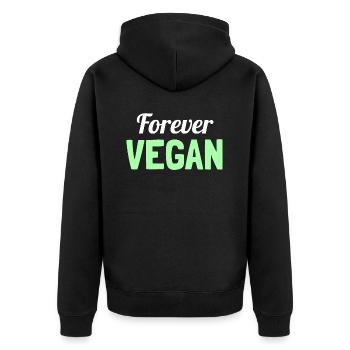 Forever Vegan - Citation sur le véganisme - Veste à capuche bio Premium Unisexe - noir - Dos - Nico (187cm)