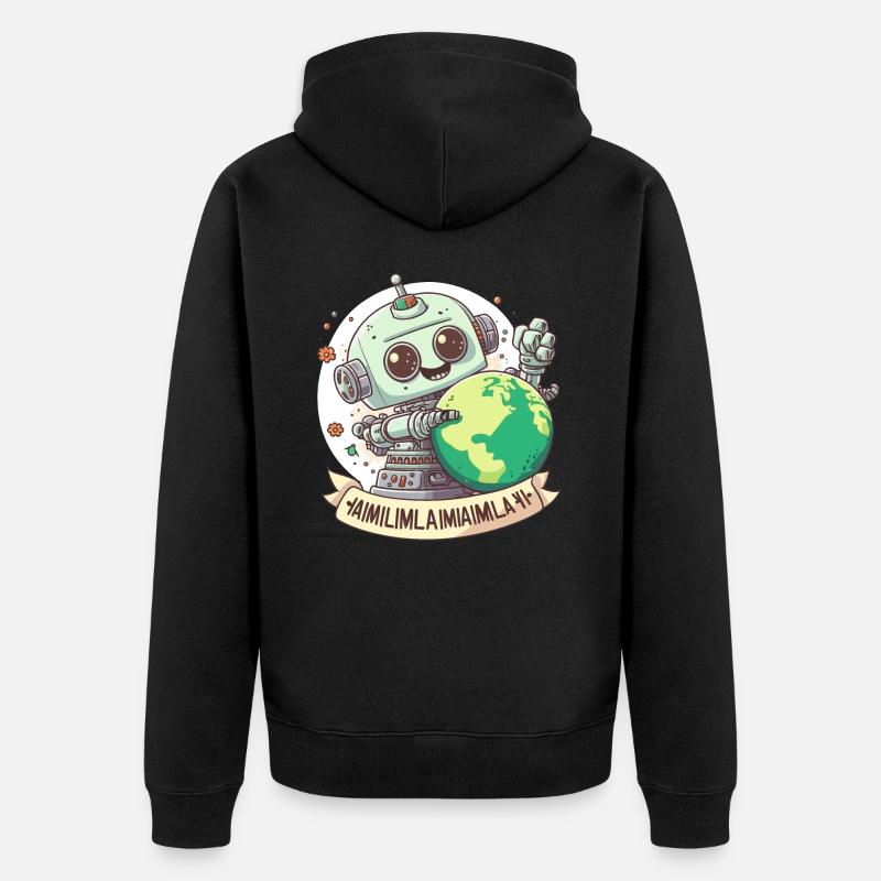 Die Zukunft der Intelligenz - Unisex Premium Bio Zip Hoodie - Schwarz
