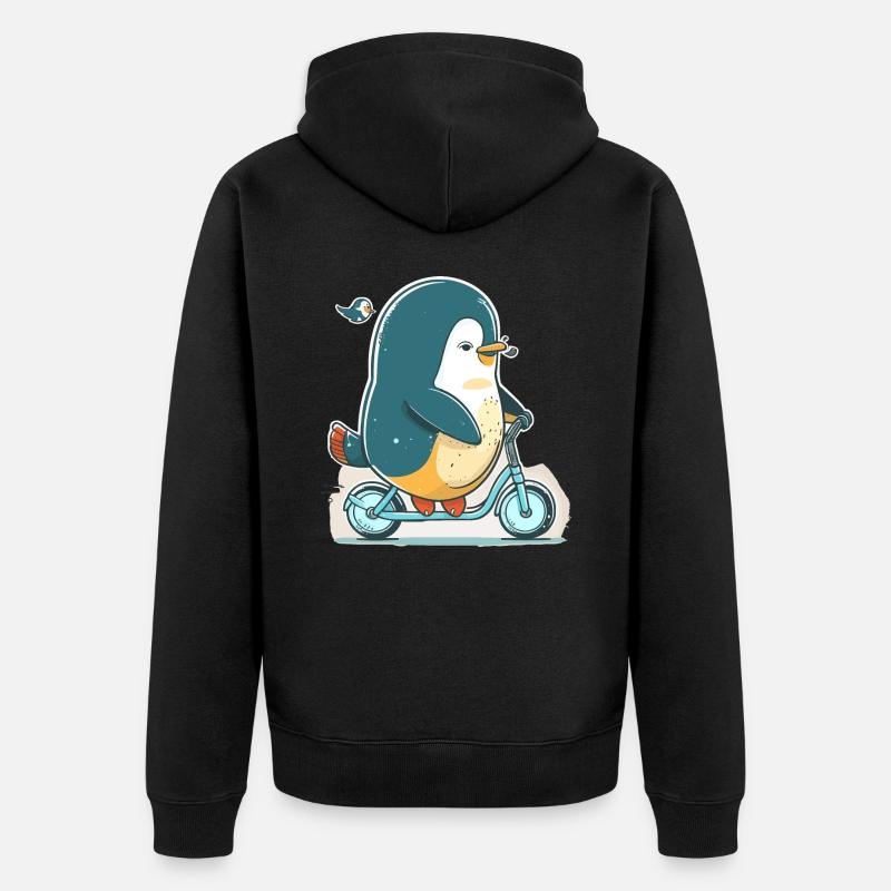 Le pingouin à pédales - Veste à capuche bio Premium Unisexe - noir