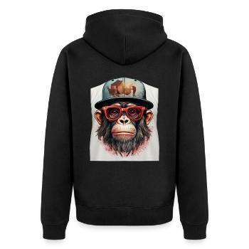 Singe Geek - Veste à capuche bio Premium Unisexe - noir - Dos - Nico (187cm)