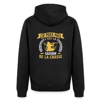 Je Peux Pas C'Est La Saison De La Chasse - Veste à capuche bio Premium Unisexe - noir - Dos - Nico (187cm)
