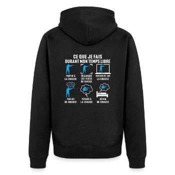 Partir à la chasse - Veste à capuche bio Premium Unisexe - noir - Dos - Nico (187cm)
