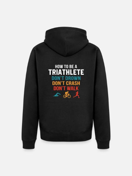 Wie wird man Triathlet? - Unisex Premium Bio Zip Hoodie - Schwarz
