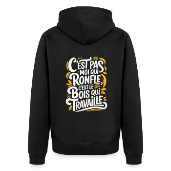 C'est Pas Moi Qui Ronfle - Veste à capuche bio Premium Unisexe - noir - Dos - Nico (187cm)