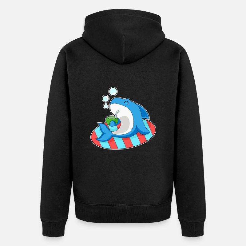 Requin Été Noix de - Veste à capuche bio Premium Unisexe - noir