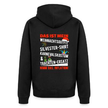 Drôle de citation d’inflation cadeau de Noël - Veste à capuche bio Premium Unisexe - noir - Dos - Nico (187cm)