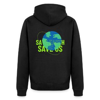 Sauvez la Terre Sauvez-nous - Veste à capuche bio Premium Unisexe - noir - Dos - Nico (187cm)