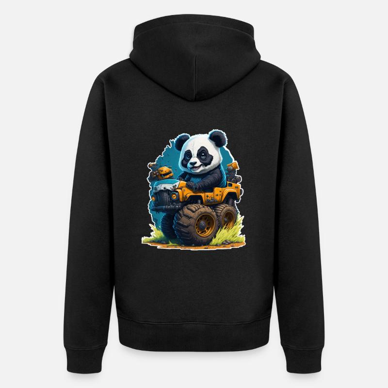 Panda - Veste à capuche bio Premium Unisexe - noir