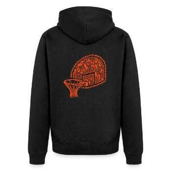 Basketball Korb Basketballspieler Junge Basketball - Unisex Premium Bio Zip Hoodie - Schwarz - Hinten - Nico (187cm)