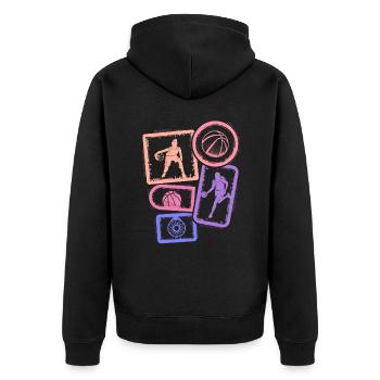 Basketball Player Women Basketball Girls - Unisex Premium Organic Zip Hoodie - black - Back - Nico (187cm)
