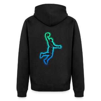 Joueur de basket-ball Basket-ball Basket-ball pour enfants - Veste à capuche bio Premium Unisexe - noir - Dos - Nico (187cm)