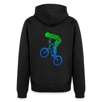 BMX Stunts Bike Tricks Boys Bicycle BMX Kids - Unisex Premium Organic Zip Hoodie - black - Back - Nico (187cm)