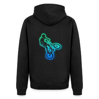 BMX Bike Stunt Hommes Enfants Vélo BMX Garçons - Veste à capuche bio Premium Unisexe - noir - Dos - Nico (187cm)