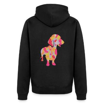 Teckel Chien Teckel Propriétaire Maîtresse Teckel - Veste à capuche bio Premium Unisexe - noir - Dos - Nico (187cm)
