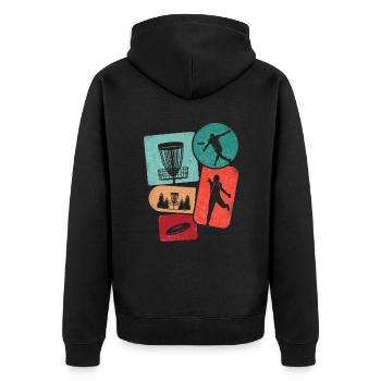 Disc Golf Disc Golf Boys Kids Men Disc Golfers - Unisex Premium Organic Zip Hoodie - black - Back - Nico (187cm)